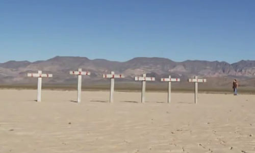 crosses in desert