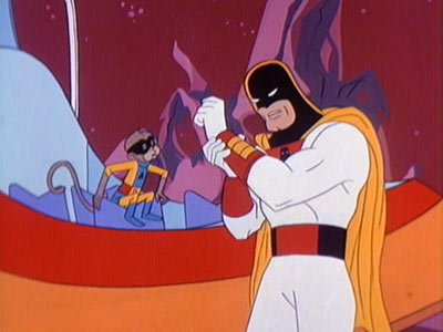 Space Ghost puts on power bands