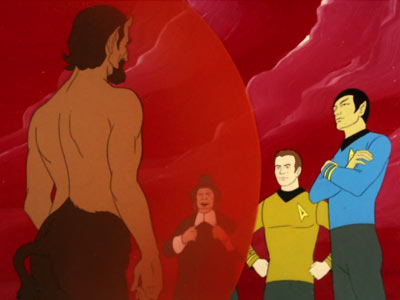 Lucien, Asmodeus, Kirk, and Spock