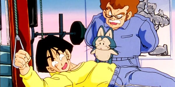Yamcha working out in gym