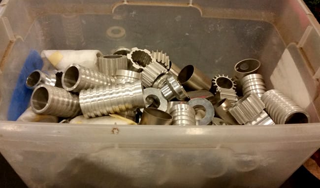 Box of lightsaber parts