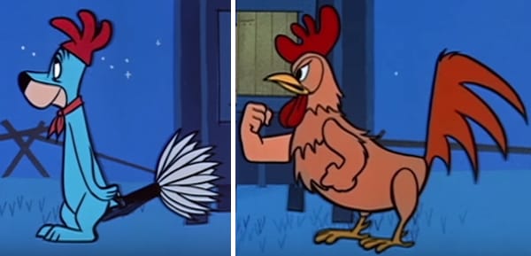 Huckleberry in chicken disguise vs. actual chicken