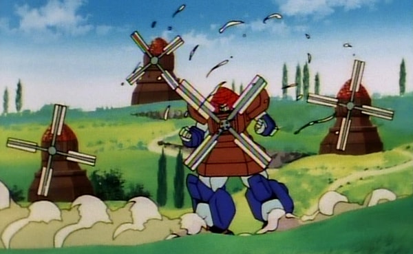 Nether Gundam among windmills