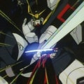 Domon using sword to repel Spiegel Gundam