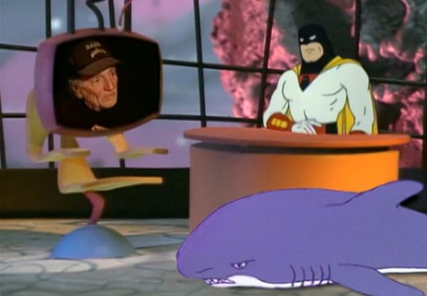Space Ghost with shark