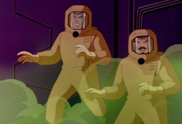 Race and Benton in radiation suits