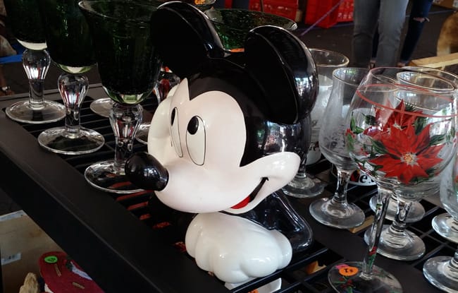 Mickey Mouse and wine glasses