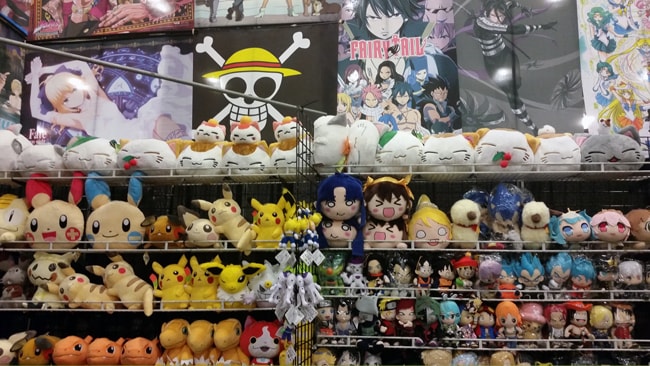 Wall of plush toys